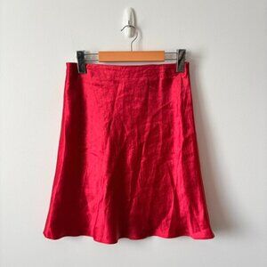 Aritzia Babaton Slip Satin Mini Skirt Red Size 6